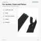 68 cm / 26.77 in #5 Nylon Open-End Separating Zipper for Jackets and Coats in Black