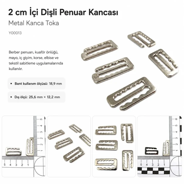 Hook Buckle 2 cm / 0.79 in Threaded Penuar Hook Y00013 suitable for bra production, swimwear, and various applications