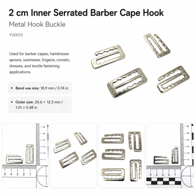 Hook Buckle 2 cm / 0.79 in Threaded Penuar Hook Y00013 suitable for bra production, swimwear, and various applications