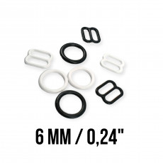 Bra Strap Adjustment Buckle 6 mm and Ring 0.24" Metal Nylon Coated PIR700008 Bra Strap Adjustment Buckle 6 mm and Ring 0.24" Metal Nylon Coated PIR700008