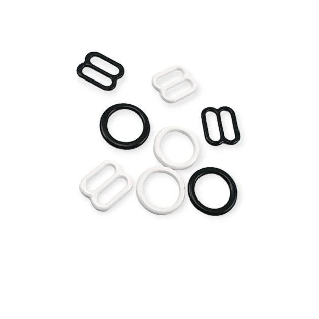 Bra Strap Adjustment Buckle 6 mm and Ring 0.24" Metal Nylon Coated PIR700008