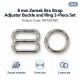 8 mm Zamak Bra Strap Slider and Ring 2-Piece Set PIR700008Z
