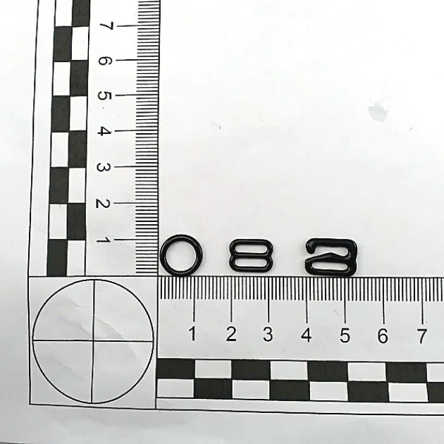 Metal Nylon Coated Bra Strap Adjustment Buckle 6 mm and Ring 0.24