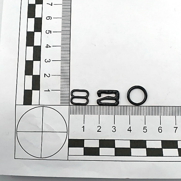 Metal Nylon Coated Bra Strap Adjustment Buckle 10 mm and Ring 0.40