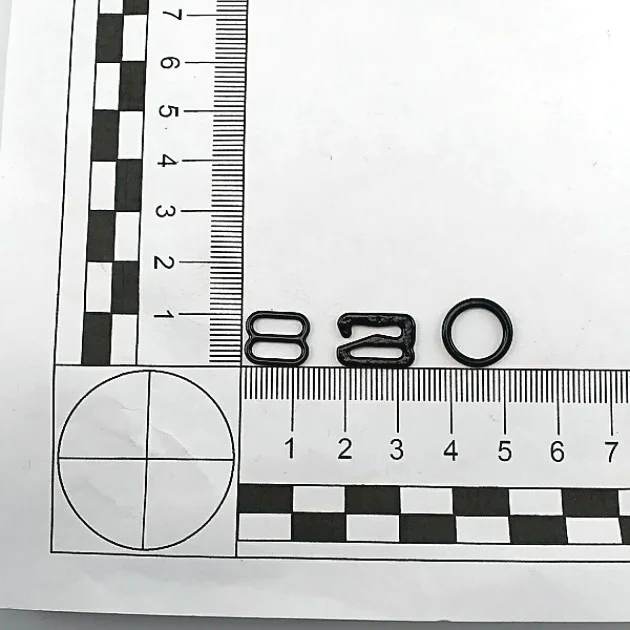 Metal Nylon Coated Bra Strap Adjustment Buckle 10 mm and Ring 0.40