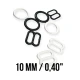 Metal Nylon Coated Bra Strap Adjustment Buckle 10 mm and Ring 0.40