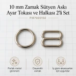 10 mm / 0.39 in Bra Strap Adjustment Buckle and Ring PBT0006