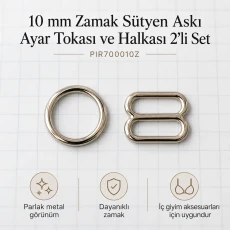 10 mm / 0.39 in Bra Strap Adjustment Buckle and Ring PBT0006