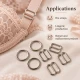 10 mm / 0.39 in Zamak Bra Strap Slider and Ring 2-Piece Set PIR700010Z