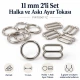 11 mm Zamak Sütyen Askı Ayar Tokası ve Halkası 2'li Set PIR700011Z