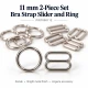 11 mm Zamak Sütyen Askı Ayar Tokası ve Halkası 2'li Set PIR700011Z