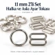 11 mm Zamak Sütyen Askı Ayar Tokası ve Halkası 2'li Set PIR700011Z