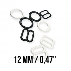 0.47" 12 mm Bra Strap Adjustment Buckle and Ring Metal Nylon Coated PIR700012 0.47" 12 mm Bra Strap Adjustment Buckle and Ring Metal Nylon Coated PIR700012