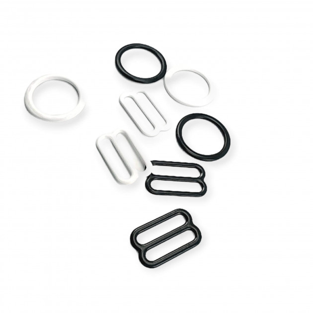 14 mm 0.55" Bra Strap Adjustment Buckle and Ring Metal Nylon Coated PIR700014