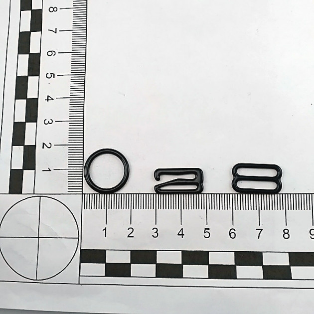 15 mm  0.60" Bra Strap Adjustment Buckle and Ring Metal Nylon Coated PIR700015