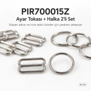 15 mm / 0.59 in Zamak Bra Strap Slider and Ring 2-Piece Set PIR700015Z