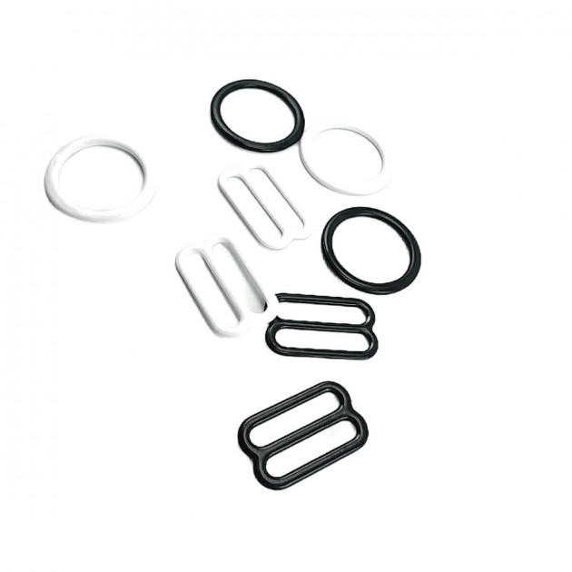 0.71" 18 mm Bra Strap Adjustment Buckle and Ring Metal Nylon Coated PIR700018