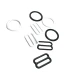 0.71" 18 mm Bra Strap Adjustment Buckle and Ring Metal Nylon Coated PIR700018