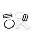 0.80" 20 mm Bra Strap Adjustment Buckle and Ring Metal Nylon Coated PIR700020