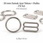 20 mm / 0.79 in Zamak Bra Strap Slider and Ring 2-Piece Set PIR700020Z