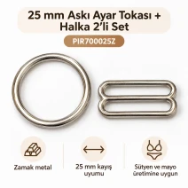 25 mm / 0.98 in Zamak Bra Strap Slider and Ring 2-Piece Set PIR700025Z