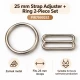 25 mm / 0.98 in Zamak Bra Strap Slider and Ring 2-Piece Set PIR700025Z