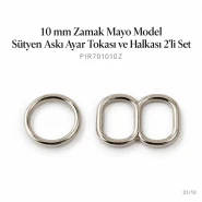 10 mm Zamak Mayo Model Sütyen Askı Ayar Tokası ve Halkası 2'li Set PIR701010Z