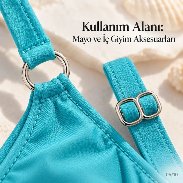 10 mm / 0.39 in Zamak Mayo Model Double-Loop Bra Strap Slider and Ring 2-Piece Set PIR701010Z