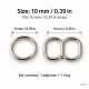 10 mm / 0.39 in Zamak Mayo Model Double-Loop Bra Strap Slider and Ring 2-Piece Set PIR701010Z