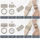 25 mm Zamak Geniş Model Sütyen Askı Ayar Tokası ve Halkası 2'li Set PIR702025Z