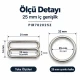 25 mm Zamak Geniş Model Sütyen Askı Ayar Tokası ve Halkası 2'li Set PIR702025Z
