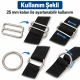 25 mm Zamak Geniş Model Sütyen Askı Ayar Tokası ve Halkası 2'li Set PIR702025Z