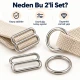 25 mm Zamak Geniş Model Sütyen Askı Ayar Tokası ve Halkası 2'li Set PIR702025Z