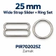 25 mm Zamak Geniş Model Sütyen Askı Ayar Tokası ve Halkası 2'li Set PIR702025Z