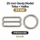 25 mm Zamak Geniş Model Sütyen Askı Ayar Tokası ve Halkası 2'li Set PIR702025Z