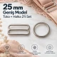 25 mm Zamak Geniş Model Sütyen Askı Ayar Tokası ve Halkası 2'li Set PIR702025Z
