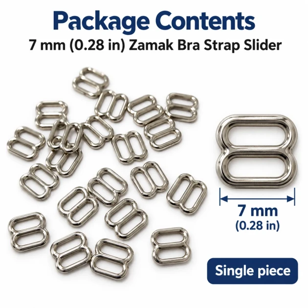 7 mm / 0.28 in Zamak Bra Strap Slider PIR710007Z