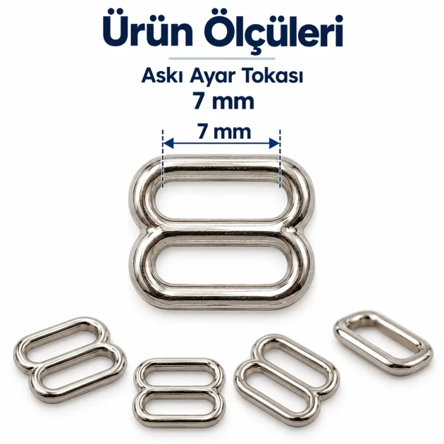 7 mm / 0.28 in Zamak Bra Strap Slider PIR710007Z