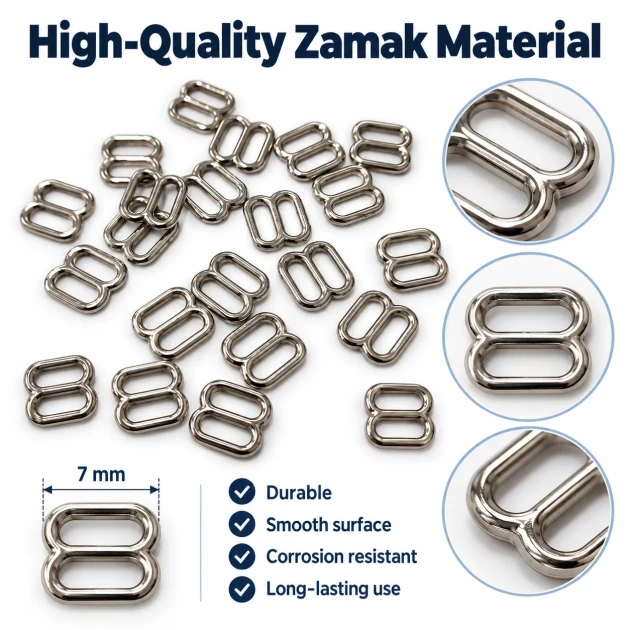 7 mm / 0.28 in Zamak Bra Strap Slider PIR710007Z