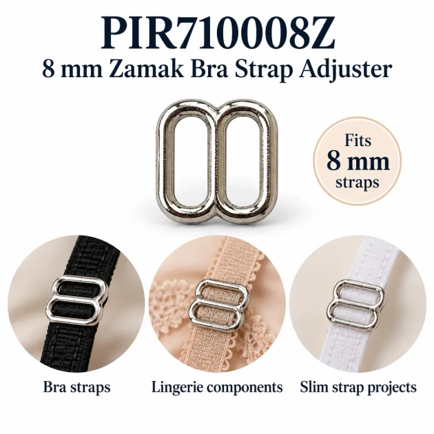 8 mm Zamak Bra Strap Slider PIR710008Z