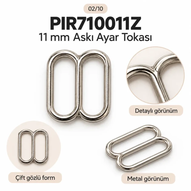 11 mm Zamak Sütyen Askı Ayar Tokası PIR710011Z