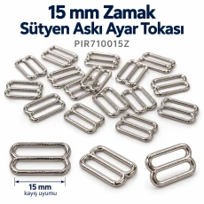 15 mm / 0.59 in Zamak Bra Strap Slider PIR710015Z