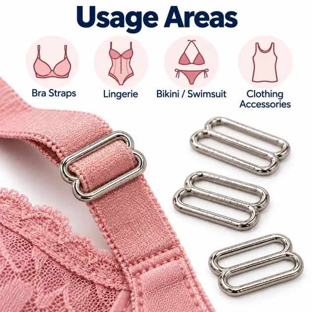 15 mm / 0.59 in Zamak Bra Strap Slider PIR710015Z