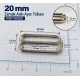 20 mm / 0.79 in Zamak Bra Strap Slider PIR710020Z