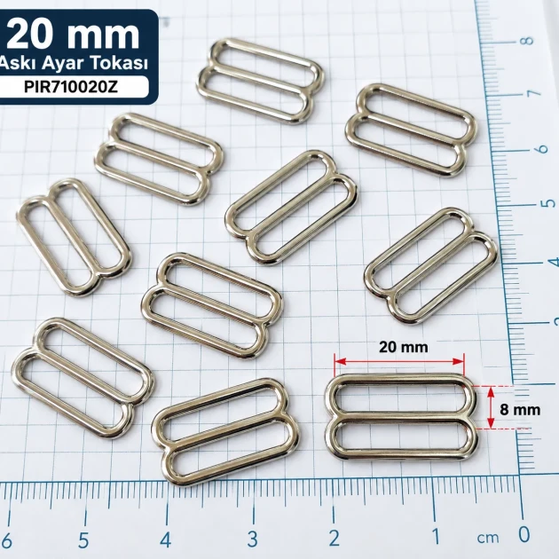 20 mm / 0.79 in Zamak Bra Strap Slider PIR710020Z