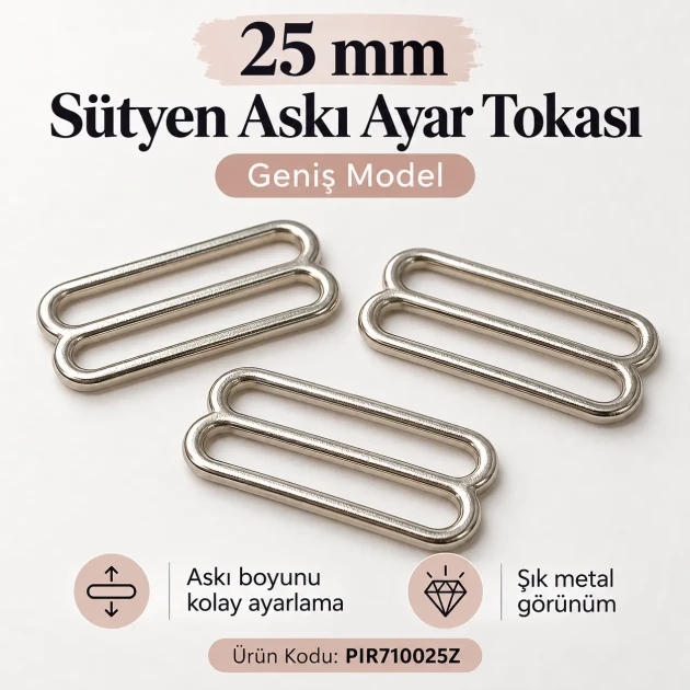 25 mm Zamak Sütyen Askı Ayar Tokası PIR710025Z