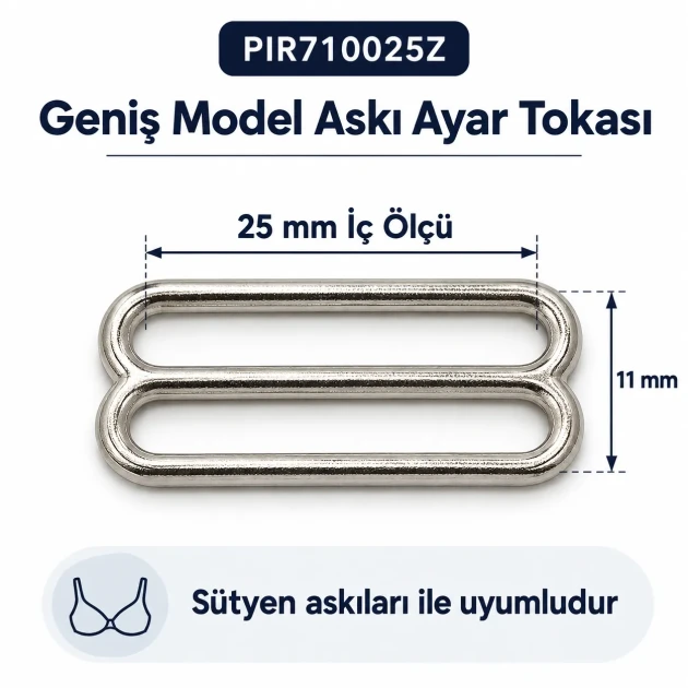 25 mm Zamak Sütyen Askı Ayar Tokası PIR710025Z