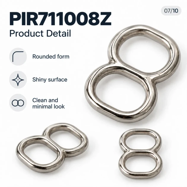 8 mm Zamak Çift Gözlü Sütyen Askı Ayar Tokası PIR711008Z