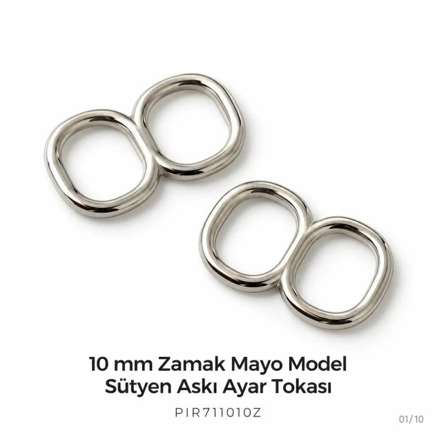 10 mm / 0.39 in Zamak Mayo Model Double-Loop Bra Strap Slider PIR711010Z