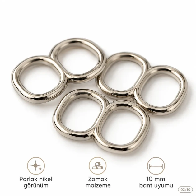 10 mm / 0.39 in Zamak Mayo Model Double-Loop Bra Strap Slider PIR711010Z